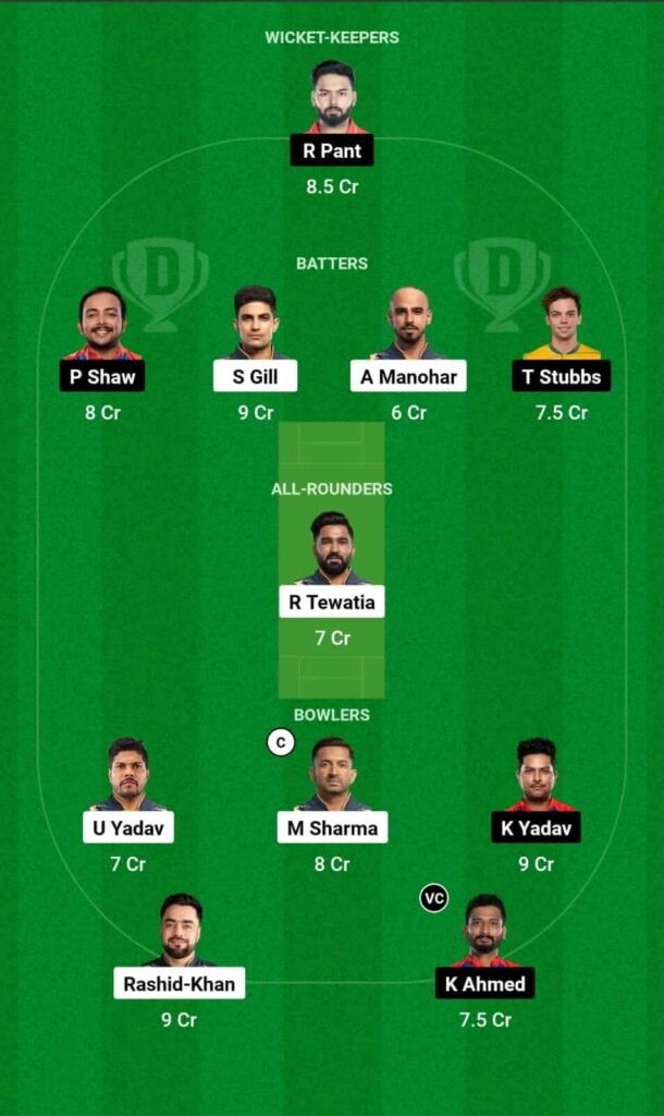 GT vs DC 2024 Dream11 Prediction 32nd Match, Pitch Report, Playing 11, GT vs DC Best Dream11 Team Today IPL