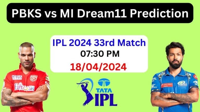 IPL 2024: PBKS vs MI Dream11 Prediction 33rd Match, Pitch Report, Playing 11, PBKS vs MI Best Dream11 Team Today