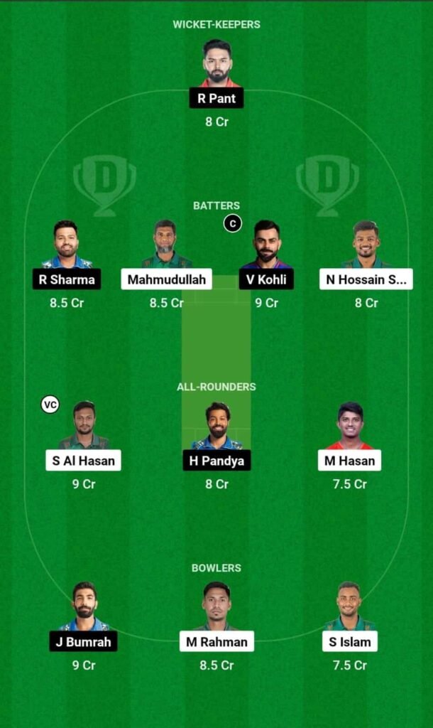 IND vs BAN Dream11 Team Prediction, BAN vs IND Dream11 Prediction Today Match, India vs Bangladesh T20 World Cup Warm-Up Match