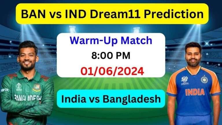 IND vs BAN Dream11 Team Prediction, BAN vs IND Dream11 Prediction Today Match, India vs Bangladesh T20 World Cup Warm-Up Match