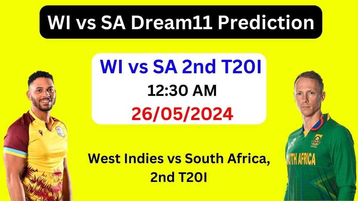 WI vs SA Dream11 Team Prediction, WI vs SA Dream11 Prediction Today Match, West Indies vs South Africa 2nd T20I