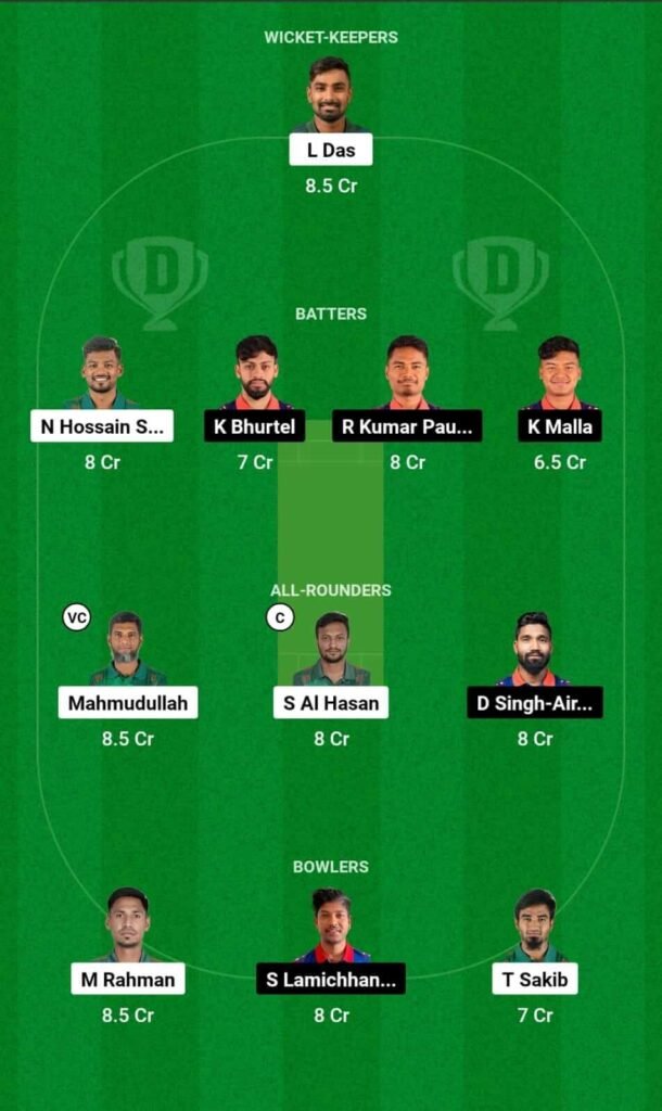 BAN vs NEP Dream11 Team Prediction, BAN vs NEP Dream11 Prediction Today Match, Bangladesh vs Nepal T20 World Cup 2024 Today Match Prediction