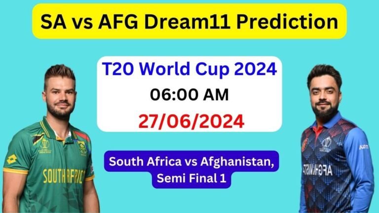 SA vs AFG Dream11 Team Prediction, SA vs AFG Dream11 Prediction Today Match, South Africa vs Afghanistan T20 World Cup 2024 Today Match Prediction