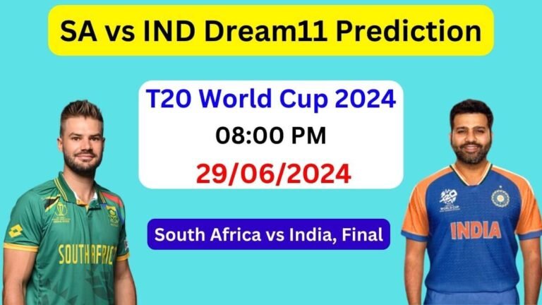 IND vs SA Dream11 Team Prediction, SA vs IND Dream11 Prediction Today Match, India vs South Africa T20 World Cup 2024 Final Match Prediction