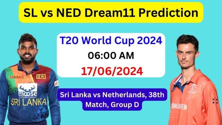 SL vs NED Dream11 Team Prediction, SL vs NED Dream11 Prediction Today Match, Sri Lanka vs Netherlands T20 World Cup 2024 Today Match Prediction