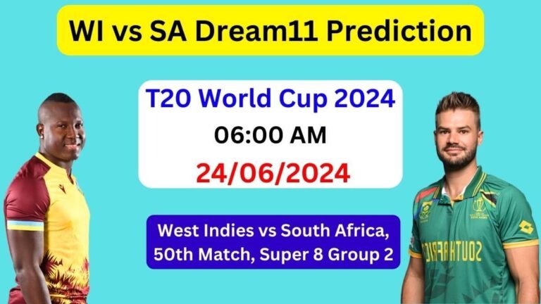 WI vs SA Dream11 Team Prediction, WI vs SA Dream11 Prediction Today Match, West Indies vs South Africa T20 World Cup 2024 Today Match Prediction