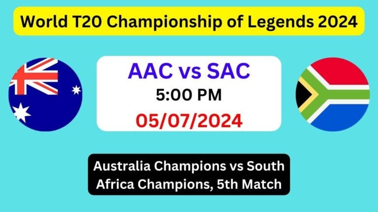 AAC vs SAC Dream11 Team Prediction, AAC vs SAC Dream11 Prediction Today Match, Australia Champions vs South Africa Champions, World T20 Championship of Legends 2024 Today Prediction