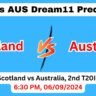 SCO vs AUS Dream11 Team Prediction, SCO vs AUS Dream11 Prediction Today Match, Scotland vs Australia, 2nd T20I 2024