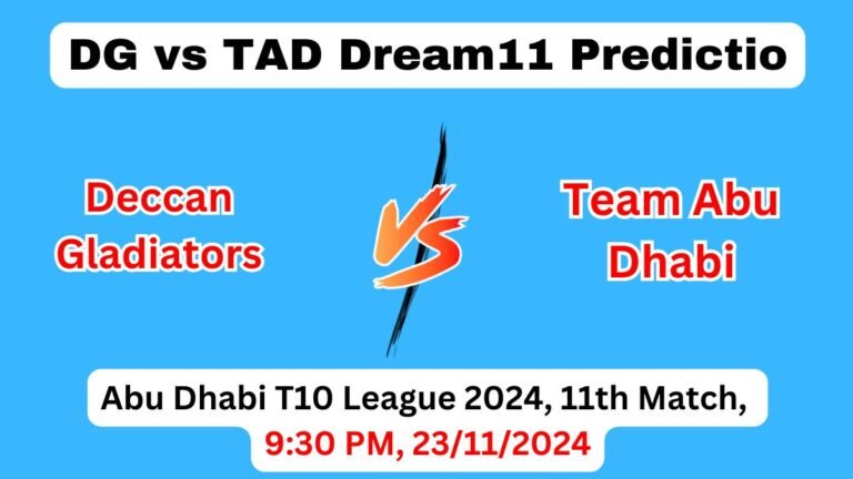 DG vs TAD Dream11 Prediction, Abu Dhabi T10 League 2024, Pitch Report, Playing11, Fantasy Tips, Deccan Gladiators vs Team Abu Dhabi