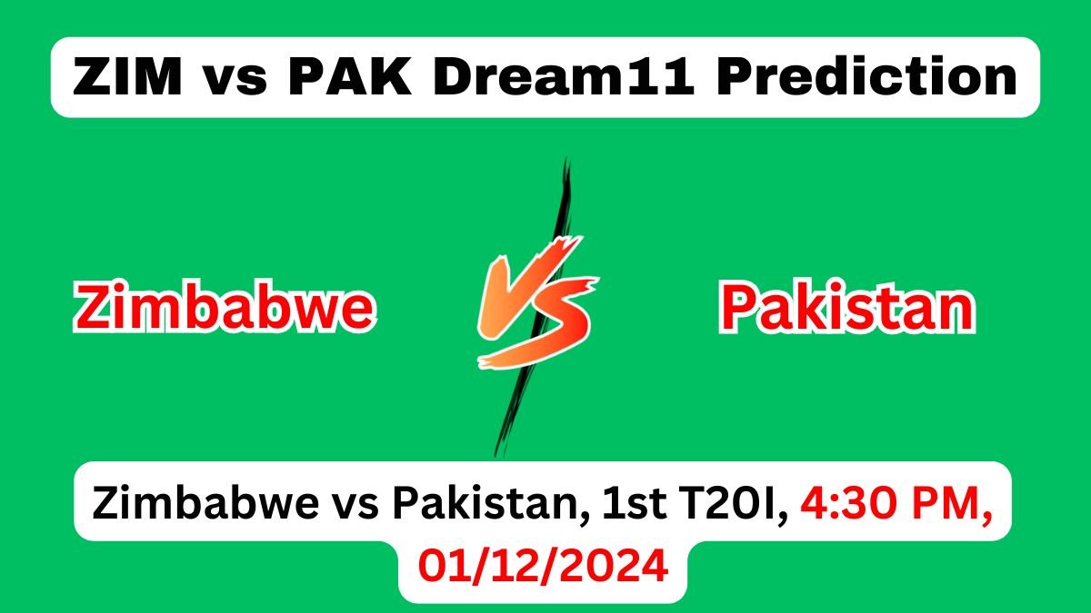 ZIM vs PAK 1st T20I Dream11 Prediction Today Match, ZIM vs PAK Dream11 Team 1st T20I, Zimbabwe vs Pakistan T2O Prediction 2024