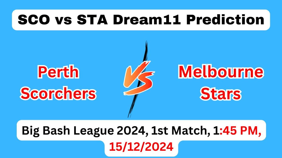 SCO vs STA Dream11 Prediction Today Match, Pitch Report, Playing11, Head to Head, Fantasy Tips, Big Bash League 2024